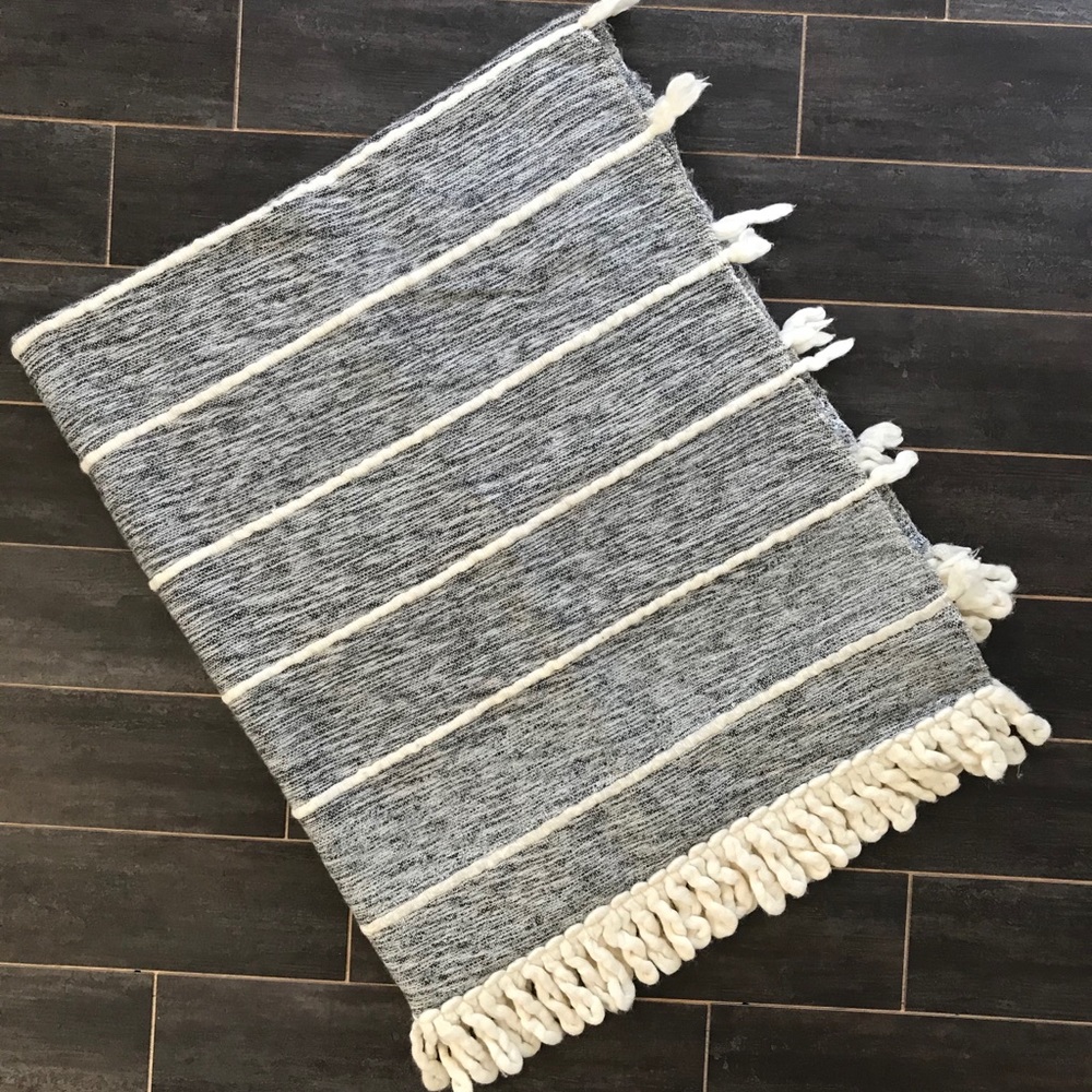 Anthropologie Grey Throw Blanket